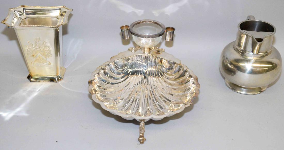 TRAY LOT SILVER PLATED ITEMS, including pitcher, (1 of 1)