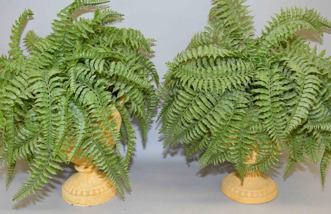 PAIR OF ARTIFICIAL PLANTS (ferns) in planters. (1 of 1)