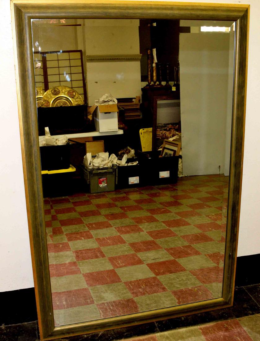 LARGE WOOD FRAMED MIRROR. 61.75''h x 41.75''w. (1 of 1)