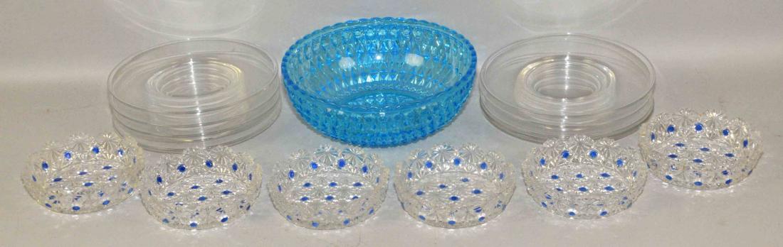 (15) MISCELLANEOUS CUT GLASS DESSERT DISHES AND BOWL. (1 of 3)