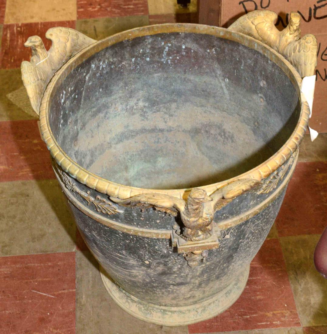 METAL THREE EAGLE PLANTER. 18'' diameter x 22''h. (1 of 1)