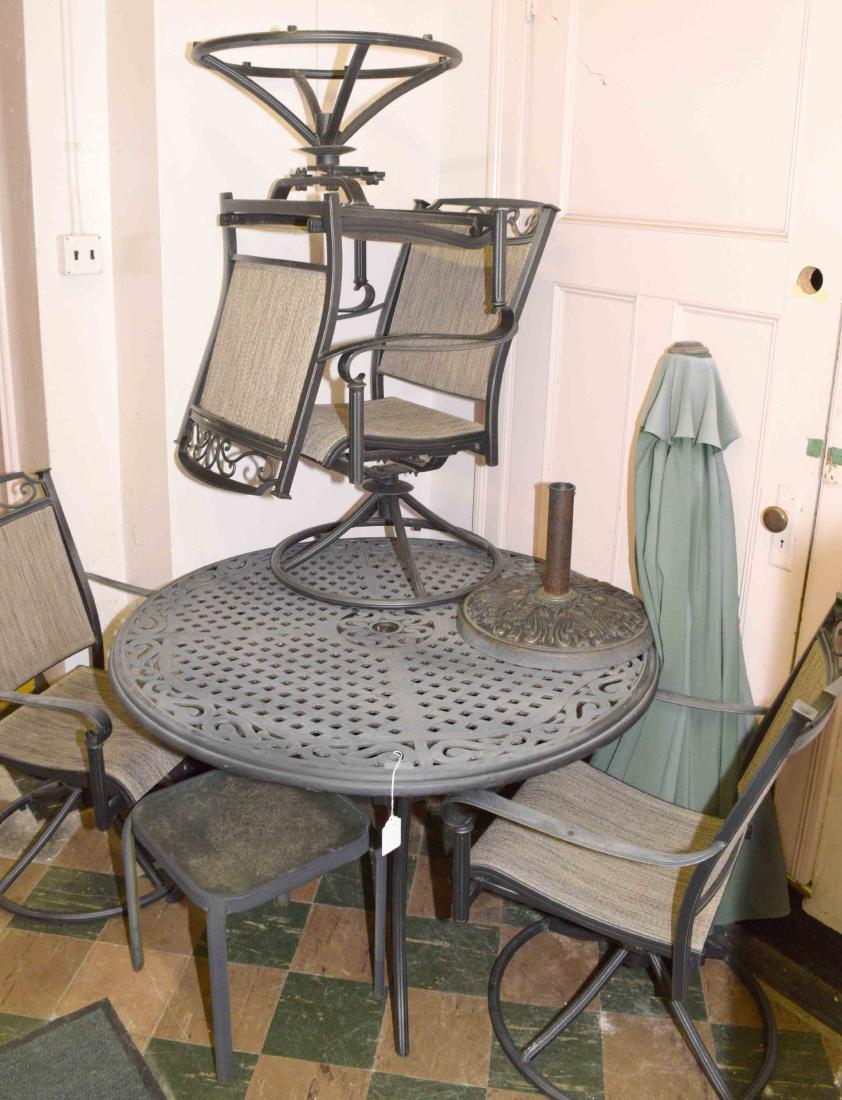METAL OUTSIDE PATIO SET with round table and four (1 of 1)