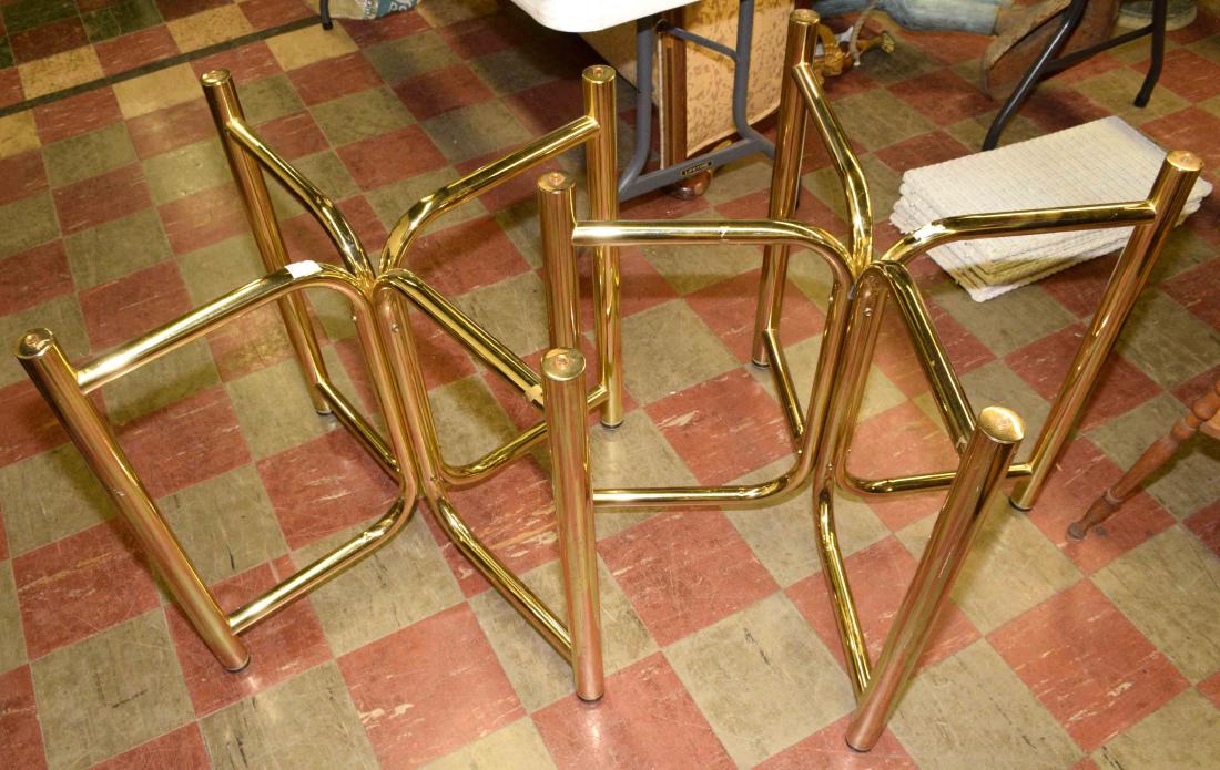 GLASS TOP RECTANGULAR TABLE ON BRONZE COLORED BASE. (1 of 2)