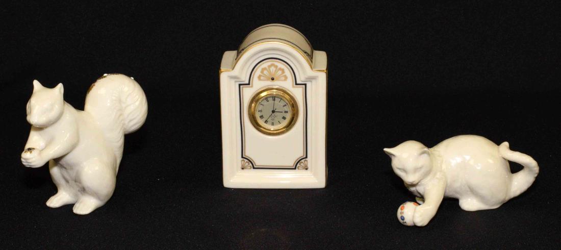 (3) LENOX CHINA FIGURINES: (2) crown jewels cat and (1 of 6)