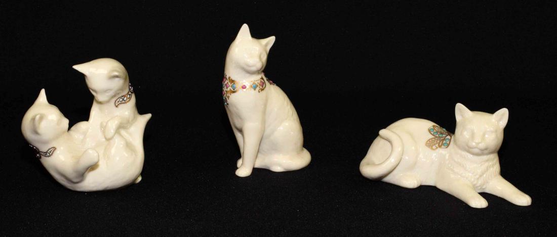 (3) LENOX CHINA JEWELS CAT FIGURINES: Reclining cat, (1 of 6)