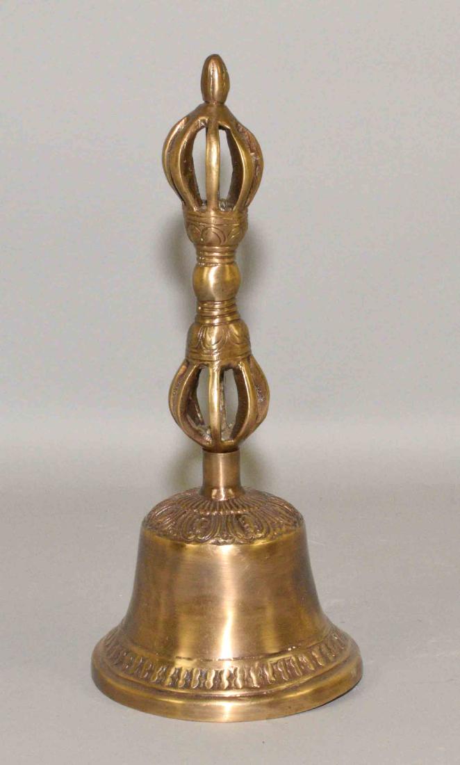 TIBETAN BUDDHIST BELL.  Approximate size, 10''. (1 of 4)