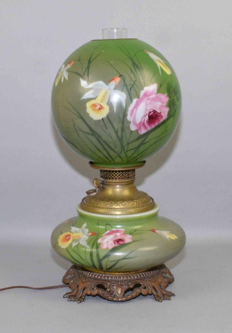 GONE WITH THE WIND TABLE LAMP.  Handpainted floral (1 of 3)