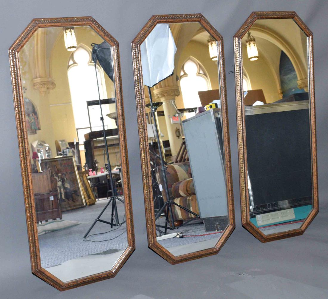 (3) MIRRORS WITH WOOD FRAME. 48.75''H x 20''W. (1 of 2)
