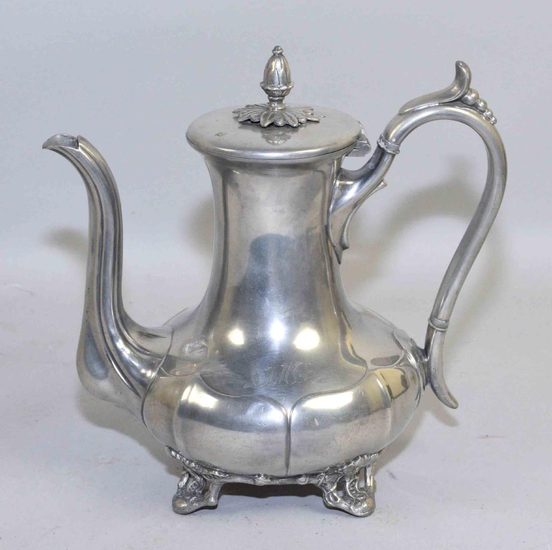 19th C. PEWTER COFFEE POT, by James Dixon & Sons, (1 of 8)