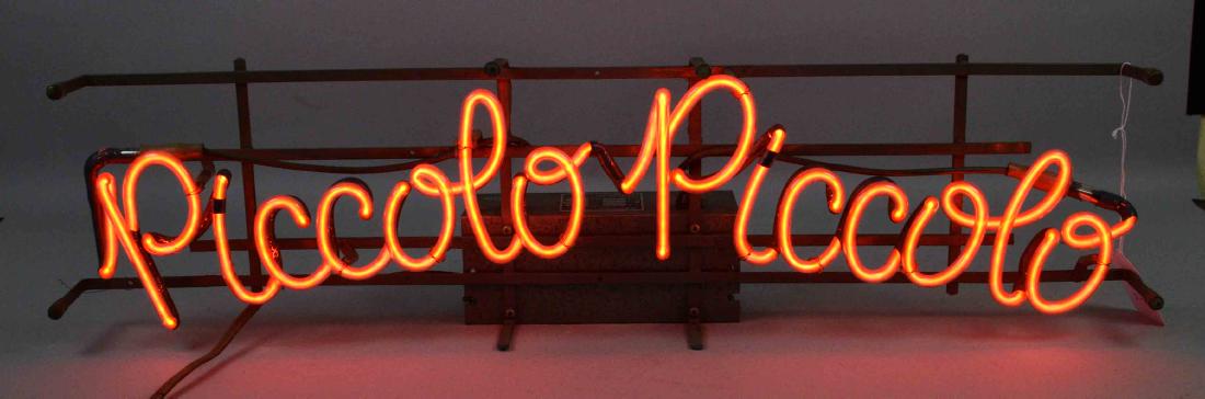 NEON SIGN - ''PICCOLO PICCOLO''. Orange neon sign, (1 of 3)