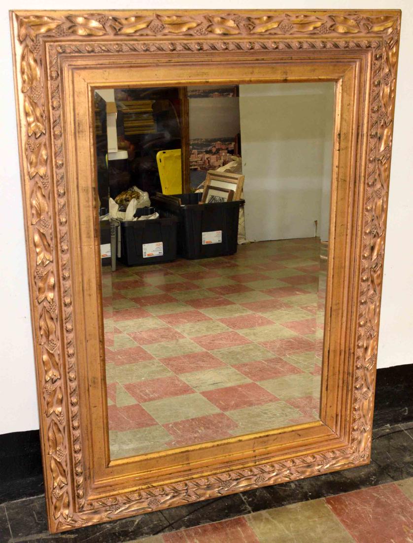 GOLD WOOD FRAMED WALL MIRROR. 48.75''h x 36.75''w. (1 of 1)