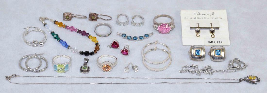 OVER (15) PCS. LADIES STERLING AND SEMI-PRECIOUS STONE (1 of 9)