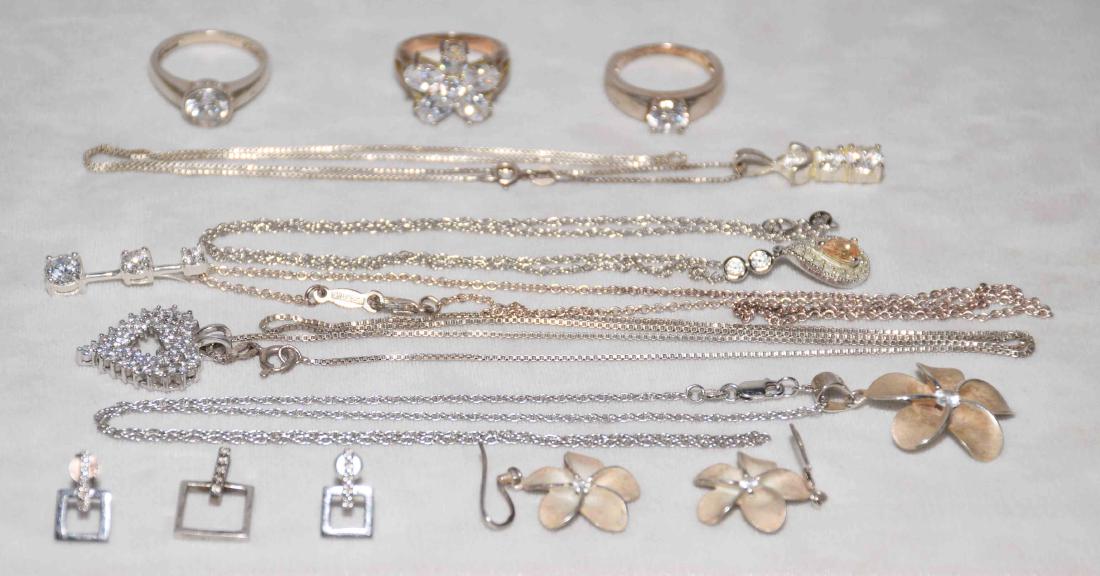 (11) PCS. ASST. LADIES STERLING AND CUBIC ZIRCONIA (1 of 6)