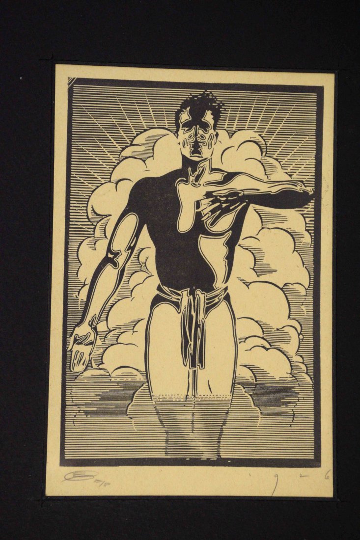 BLACK AND WHITE PRINT, indistinctly monogrammed and: BLACK AND WHITE PRINT, indistinctly monogrammed and dated 1926 in pencil.