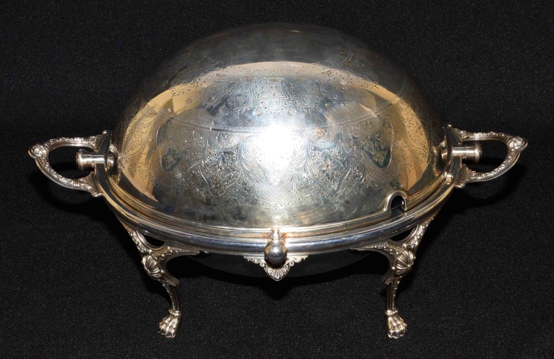 SHEFFIELD SILVERPLATE FOOD WARMER. Maker: Z. (1 of 6)