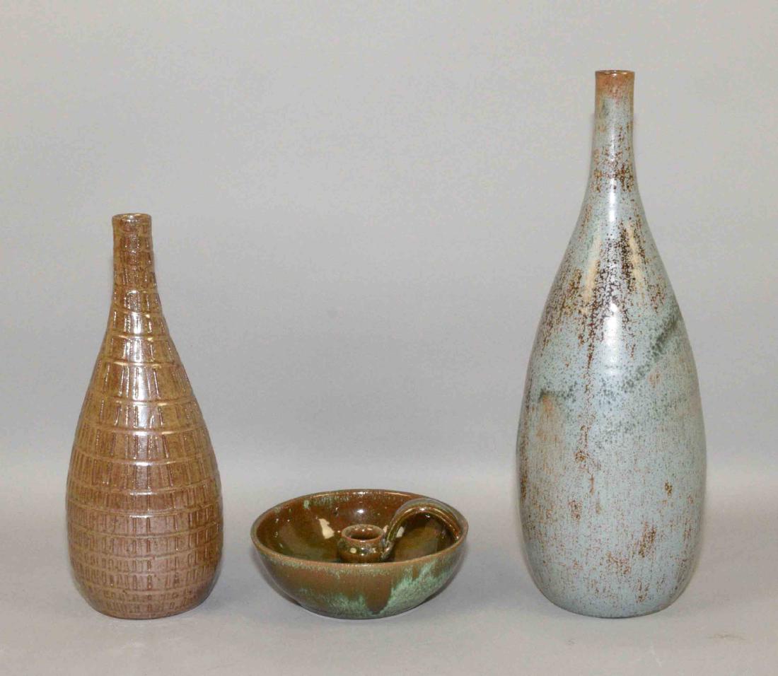 (3) A.R. COLE ART POTTERY PIECES. (2) VASES AND (1) (1 of 8)