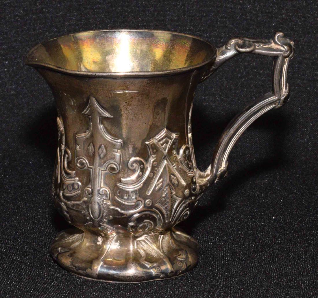 STERLING HANDLED MINIATURE PITCHER from 1852 with (1 of 8)