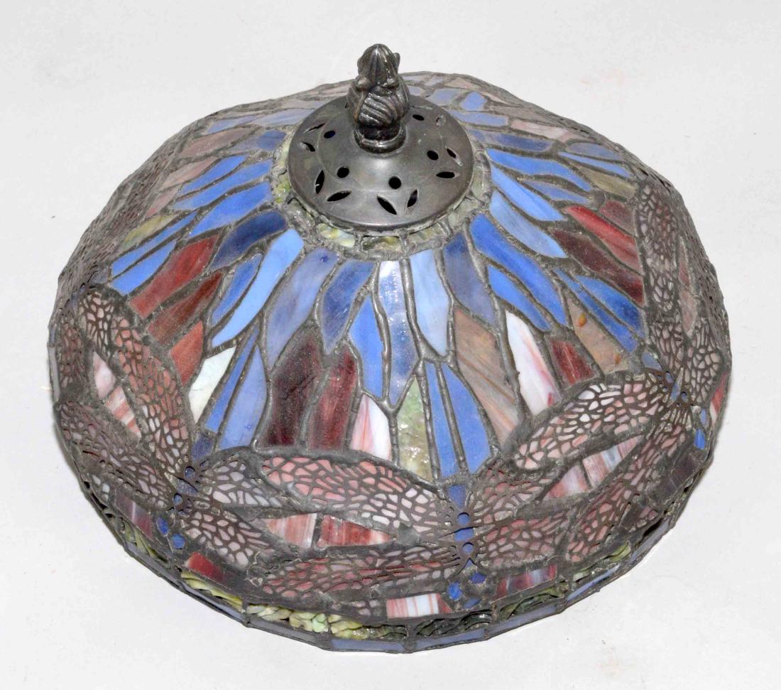 STAINED GLASS DRAGONFLY LAMP SHADE, hand made by Jim (1 of 4)