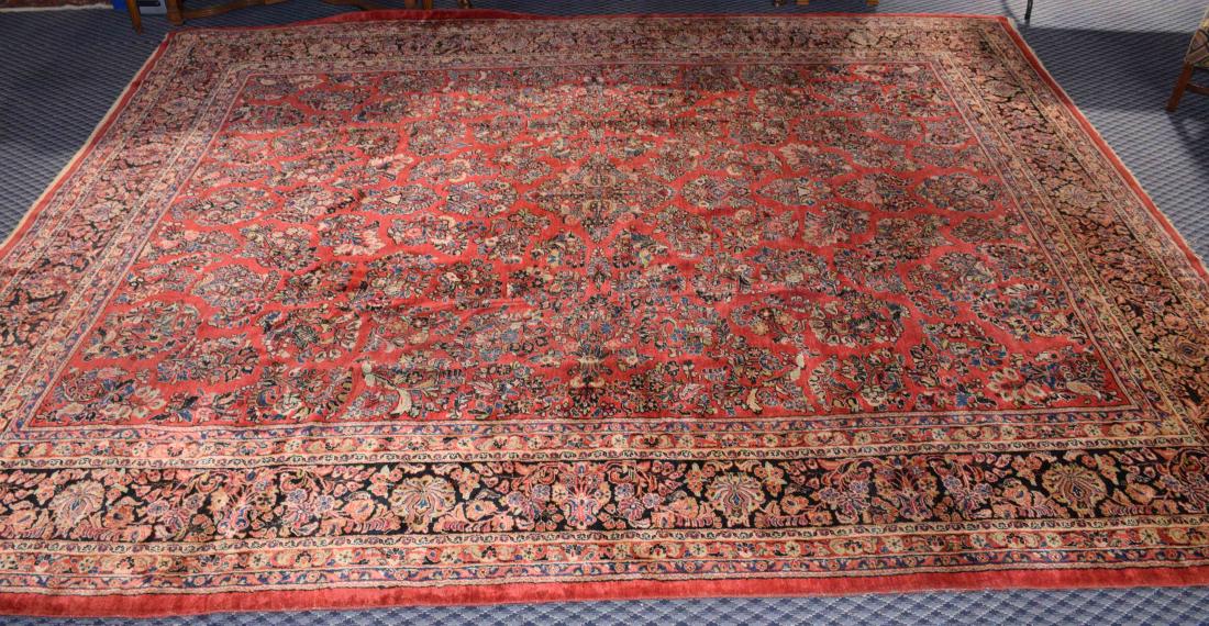 ANTIQUE PERSIAN SAROUK RUG IN MANDARIN COLOR. 15'9'' X (1 of 6)