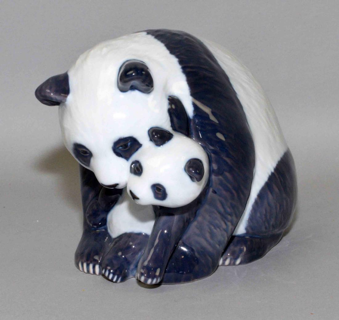 ROYAL COPENHAGEN PANDA BEAR AND CUB, 5''H. (1 of 4)