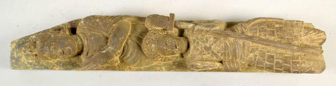 INDIAN GANDHARA CARVED GREY SCHIST STONE. 18.5''H x (1 of 6)