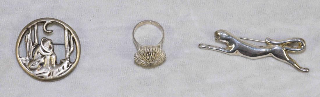 (3) PCS. MEXICAN STERLING JEWELRY: (2) pins and (1) (1 of 4)