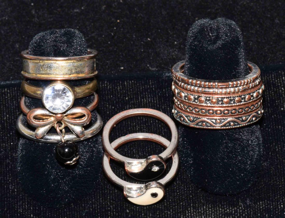 LOT OF (11) ASST. MIXED METAL STACK AND ENAMEL RINGS.: LOT OF (11) ASST. MIXED METAL STACK AND ENAMEL RINGS. All unmarked. Condition: surface faded. Sizes 5.5 - 7.5.