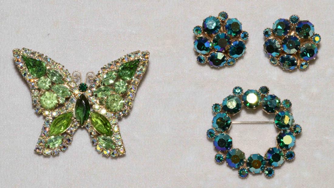 (3) PC. ASST. VINTAGE WEISS RHINESTONE DEMI BROOCH AND (1 of 6)