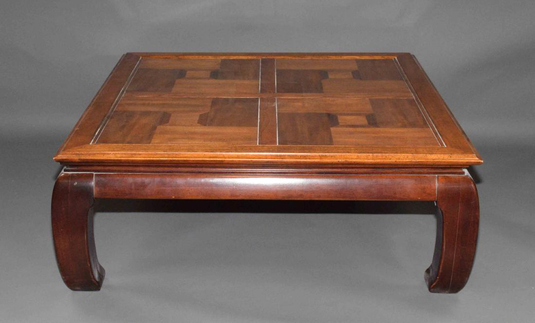 ORIENTAL STYLE WOODEN COFFEE TABLE. 15.5''H x 40''W x (1 of 2)