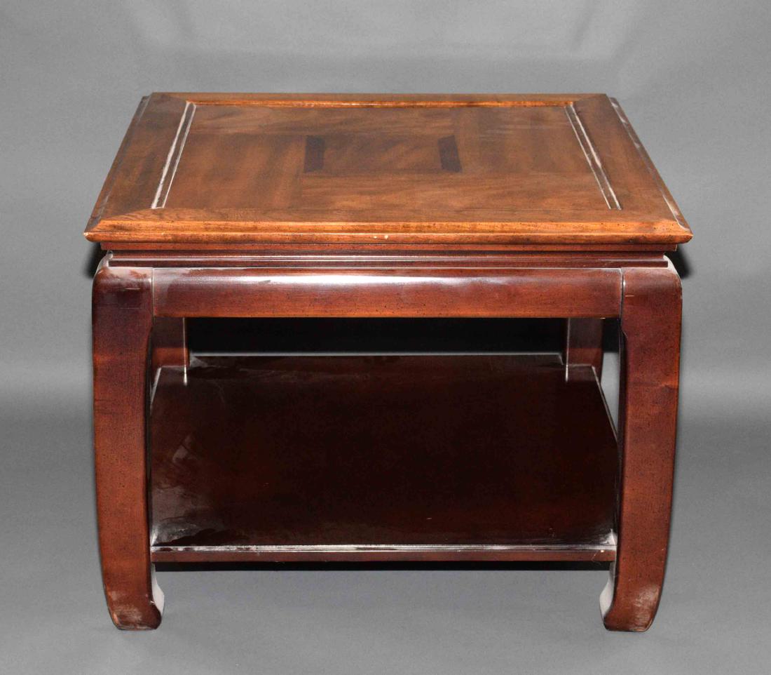 ORIENTAL STYLE WOODEN COFFEE TABLE. 22''H x 30''W x (1 of 2)