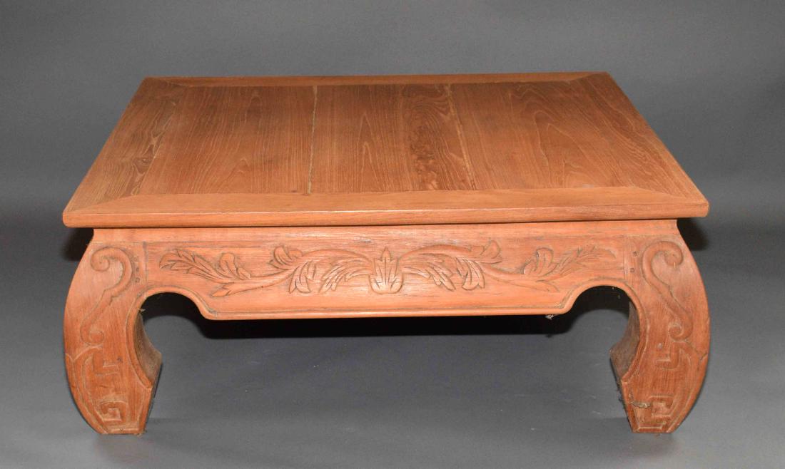 HANDCARVED MODERN COFFEE TABLE made from teak wood. (1 of 4)