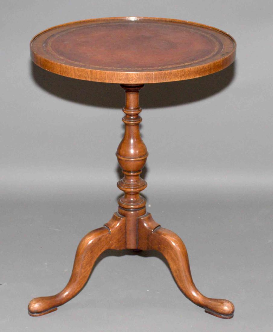 DIMINUTIVE MODERN TEA TABLE with slipper feet and (1 of 3)