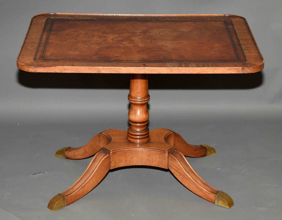 MODERN COFFEE TABLE with Duncan Phyfe style feet. (1 of 3)