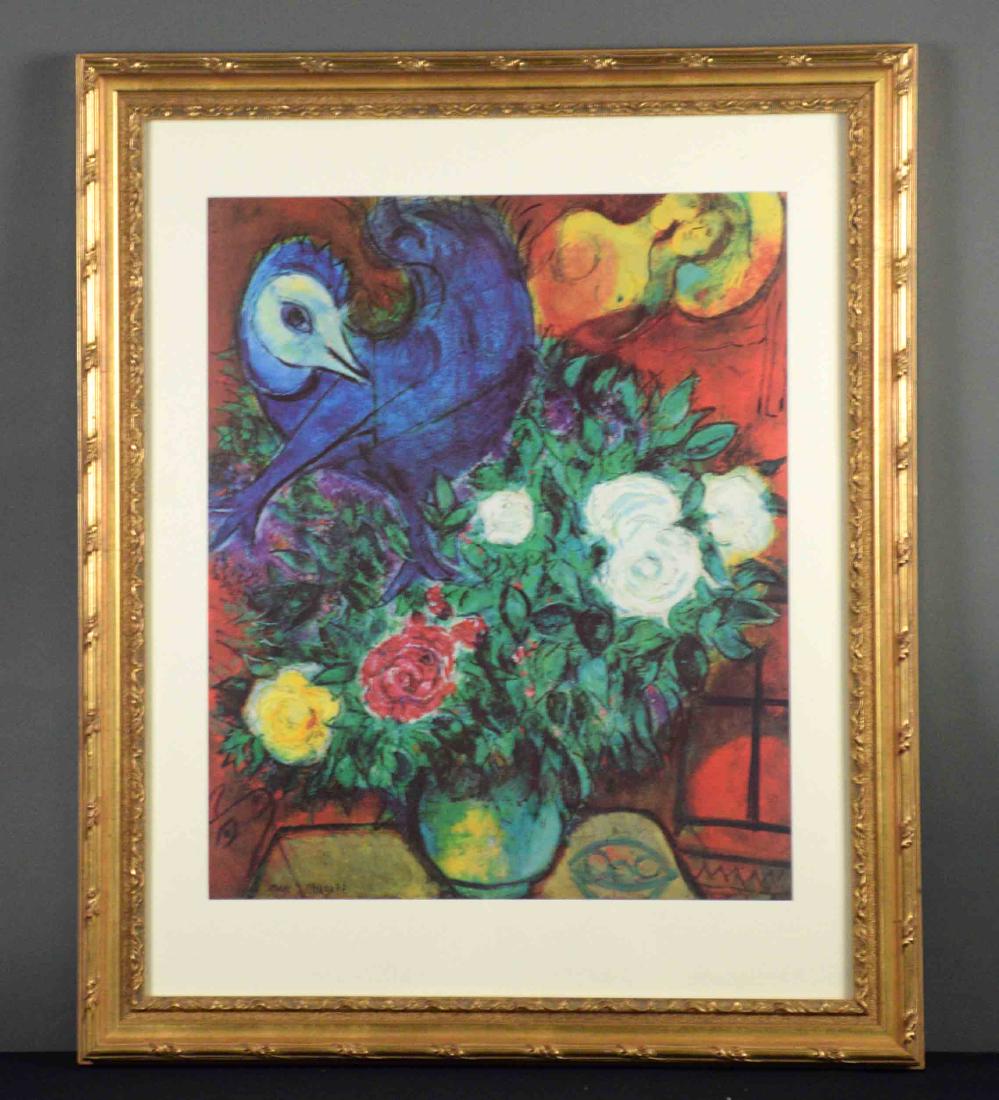 MARC CHAGALL PRINT. Signed in plate. Image: 24''H x (1 of 3)