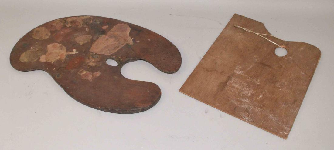 (2) ARTIST PALETTES (wood). 16''H x 11.50''W and (1 of 2)