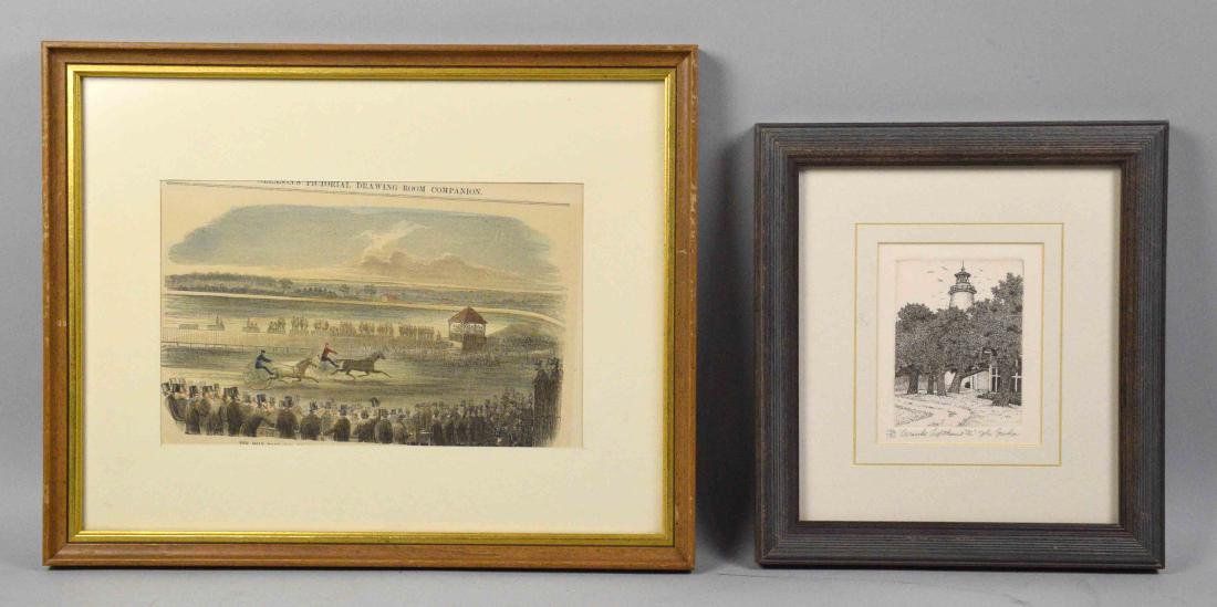 PAIR OF PRINTS, JOHN FURCHES LIGHTHOUSE. Image: 4.5''H (1 of 5)