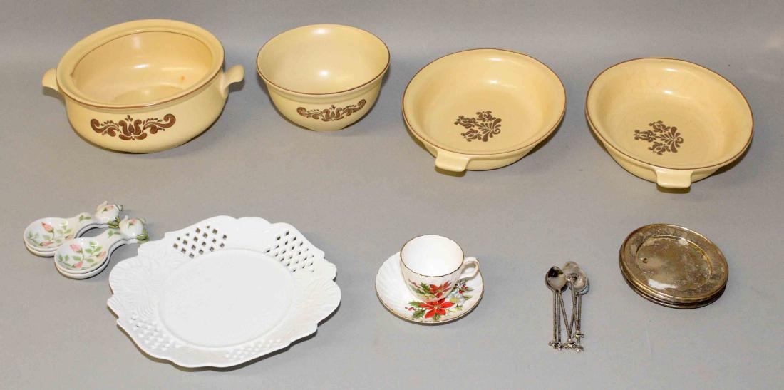 GROUP OF MISC. CHINA AND SILVERPLATE. (10+) pieces. (1 of 1)