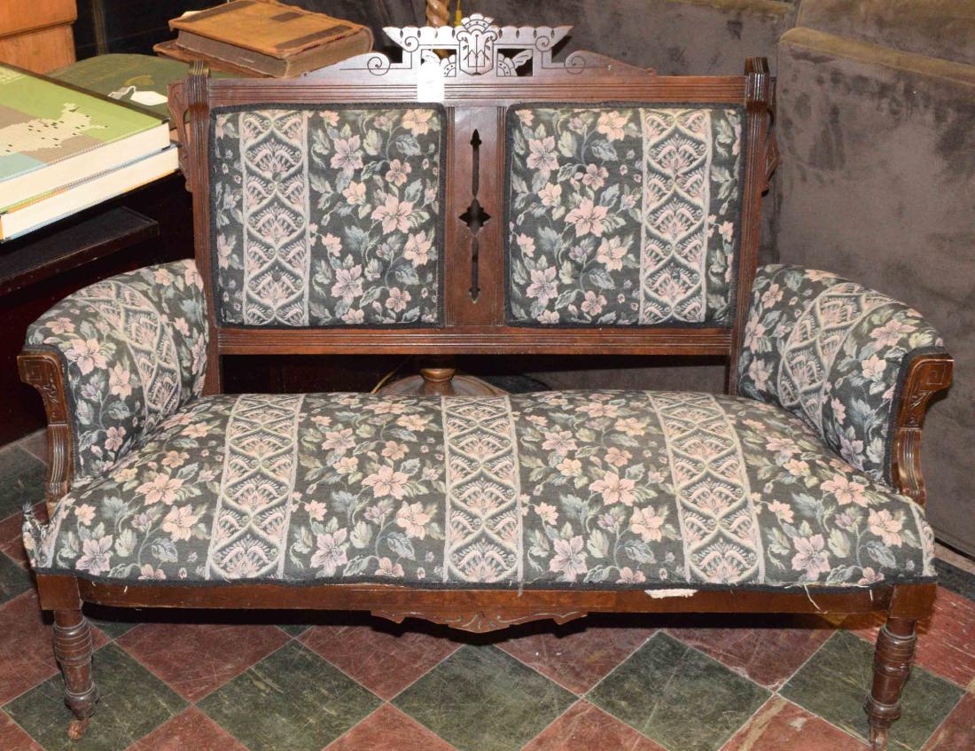 VICTORIAN LOVESEAT. 38''H x 52''L x 20''D. (1 of 3)