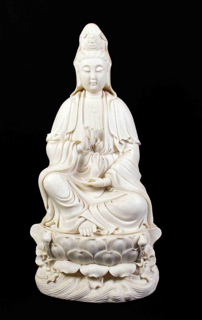 ANTIQUE MATTE BLANC DE CHINE QUANYIN. 22''H. (1 of 8)