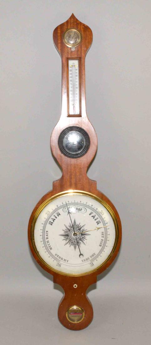 ANTIQUE ENGLISH MAHOGANY WHEEL BAROMETER. Internal (1 of 10)