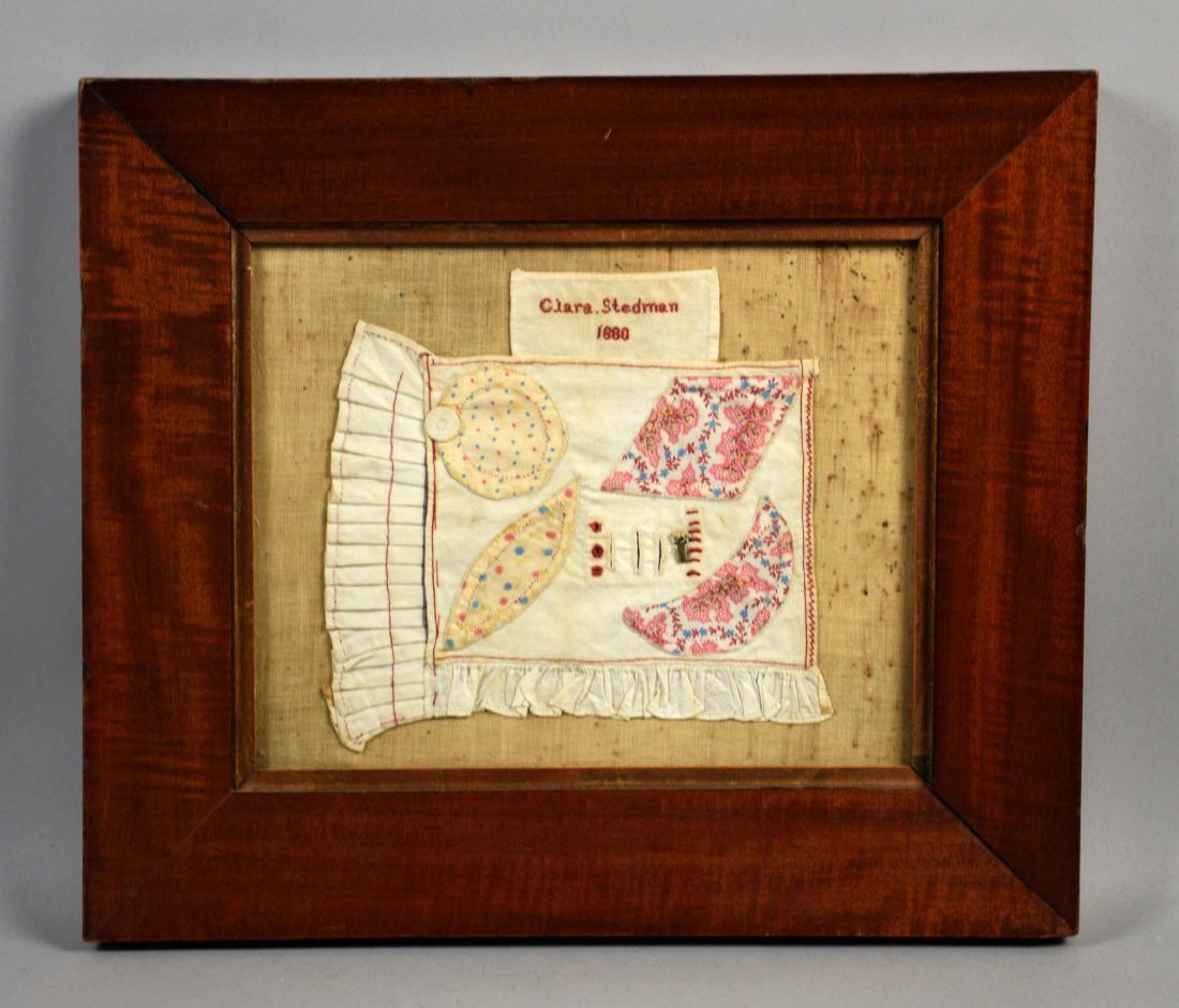MINIATURE QUILT signed Clara Stedman, dated 1880. (1 of 4)