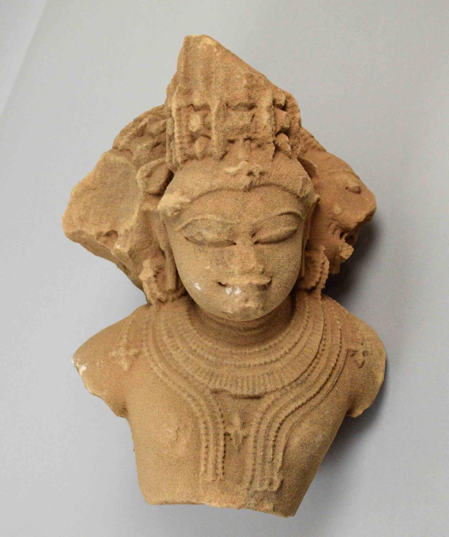 INDIAN HINDU TEMPLE FRAGMENT. 12 - 14th C.. Upper (1 of 2)