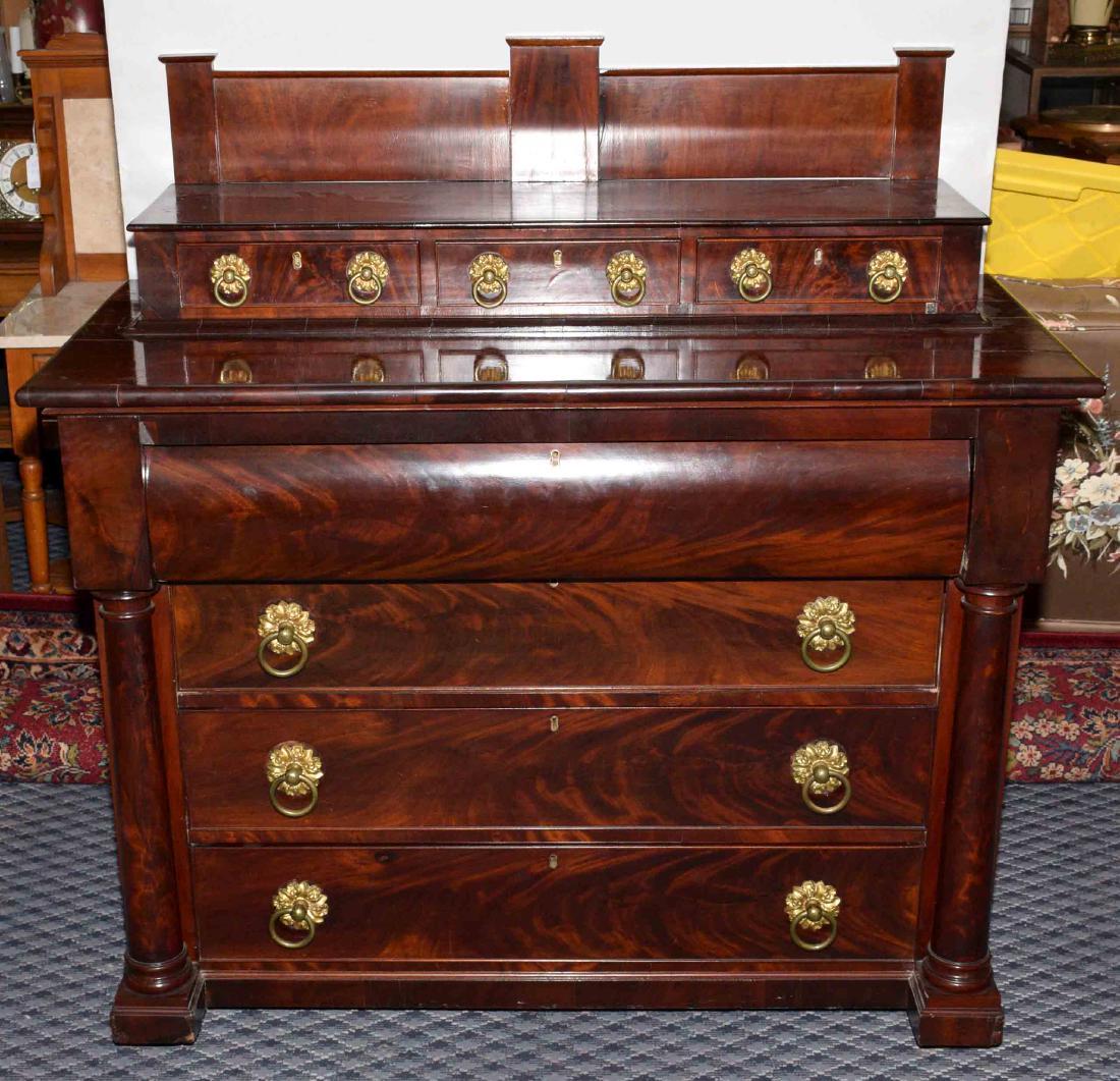 AMERICAN EMPIRE PERIOD MAHOGANY DRESSER. Flame mahogany