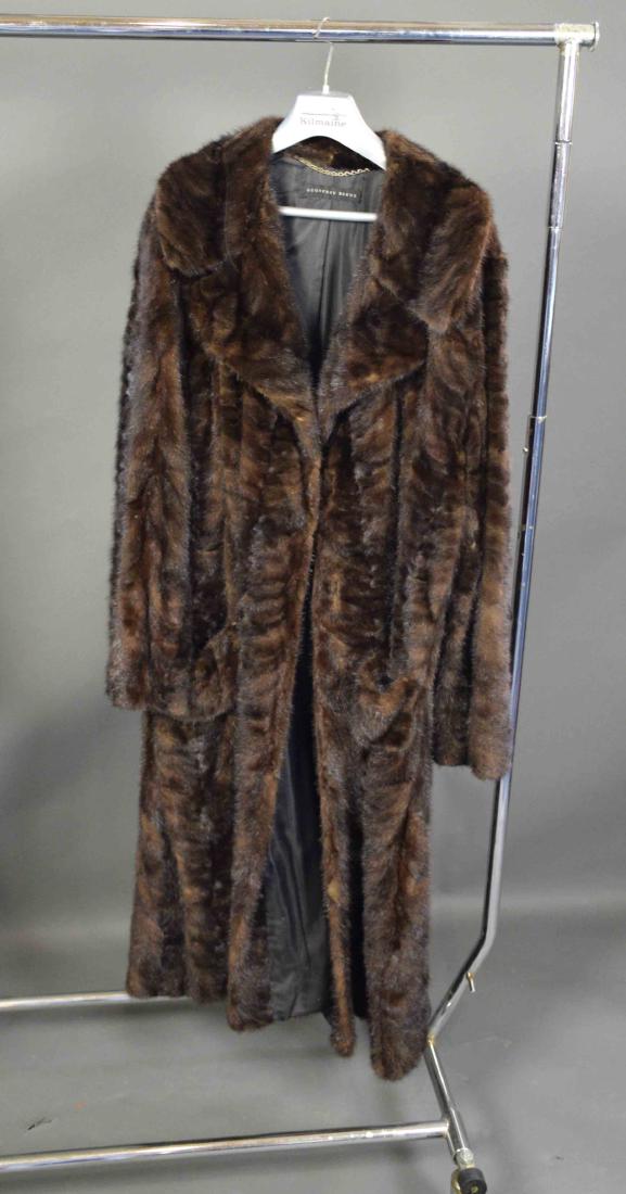 FULL LENGTH MINK COAT. Geoffrey Beene label. 54''L.: FULL LENGTH MINK COAT. Geoffrey Beene label. 54''L.