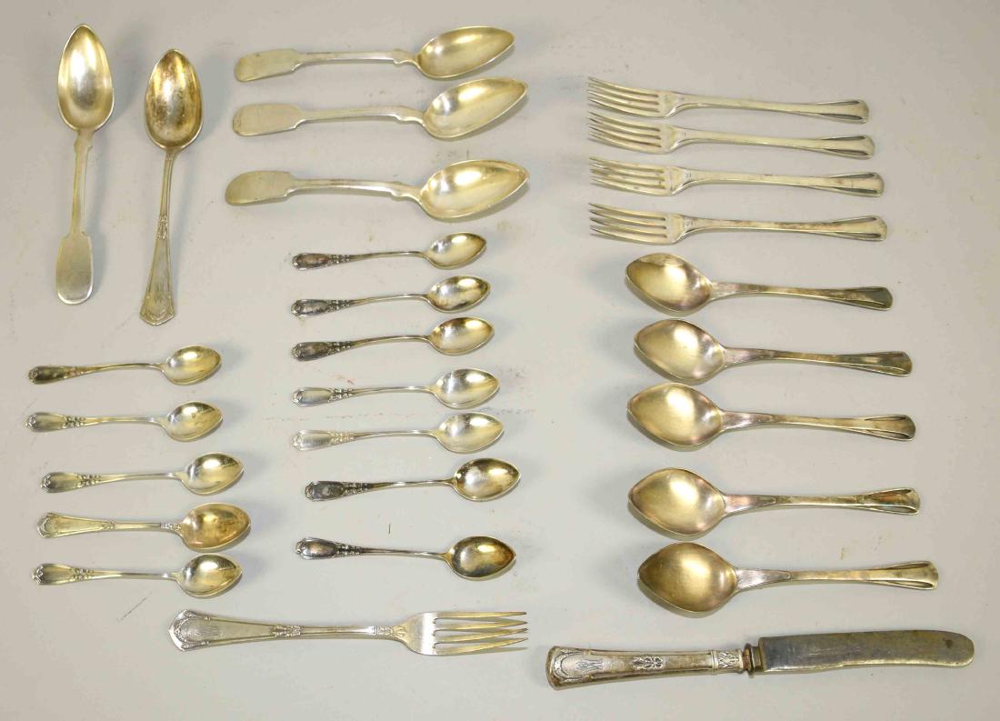 ASSORTED 800 SILVER FLATWARE and (9) pieces of (1 of 7)