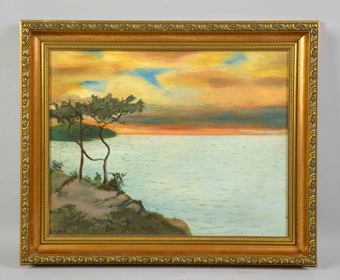 M.B. LEISSER (American 1846-1940) LANDSCAPE. Oil on (1 of 3)