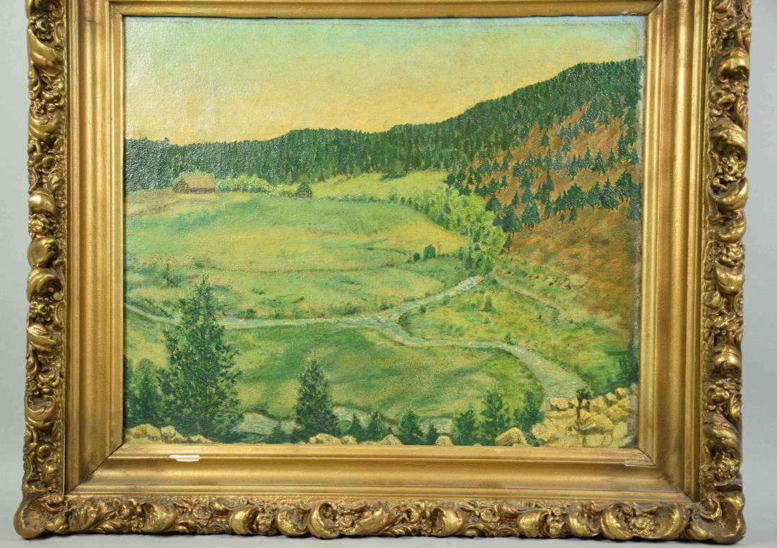 UNSIGNED OIL ON CANVAS ON BOARD, framed. Condition: (1 of 4)