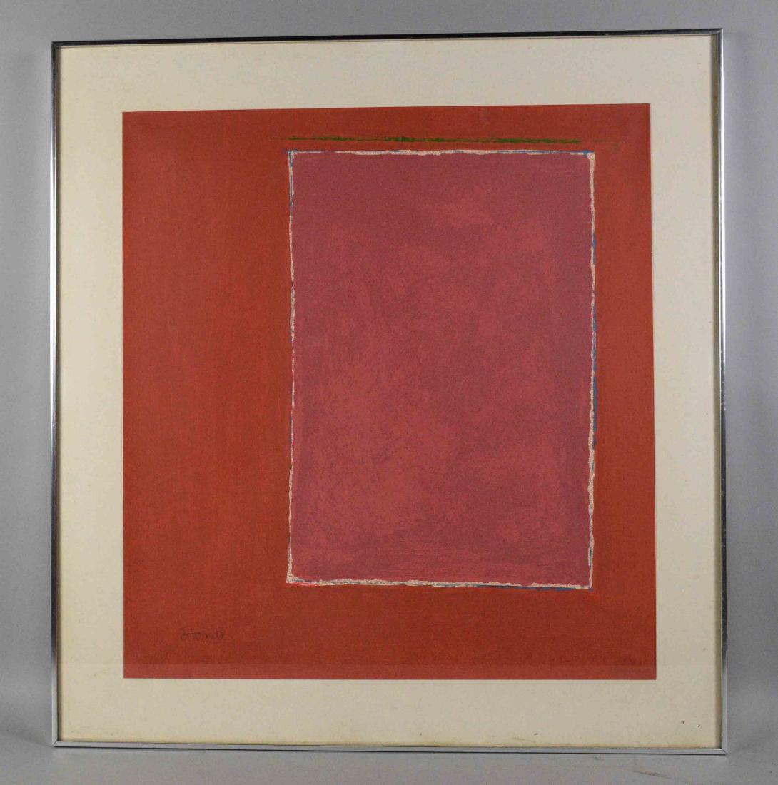 THEODORE STAMOS (1922-1997). Red serigraph abstract. (1 of 6)