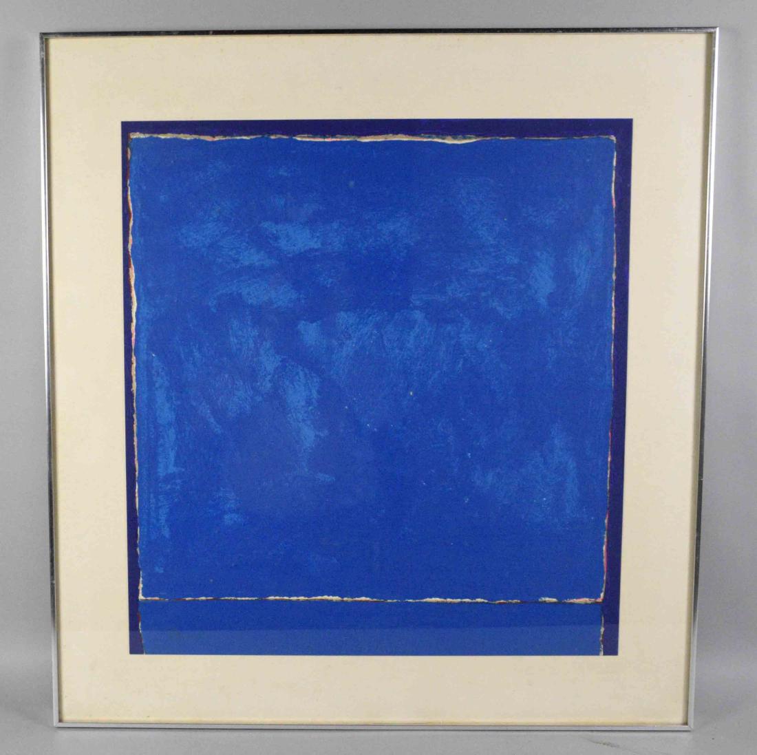 THEODORE STAMOS (1922-1997). Blue serigraph abstract. (1 of 5)