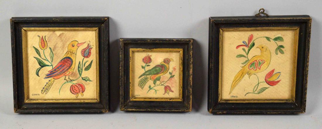 COLLECTION OF (3) WATERCOLORS, signed Ludwig. Image: (1 of 4)